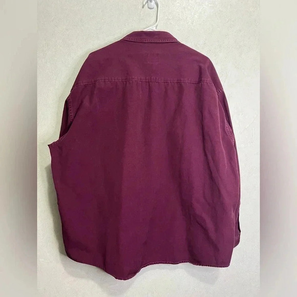 CABELA’S Men’s Button Up Shirt Long Sleeve Red Maroon Casual 100% Cotton 2XL - Picture 2 of 7